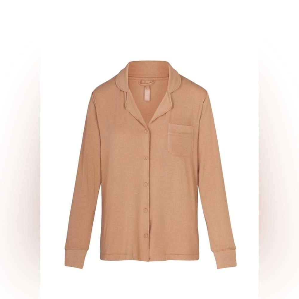 Skims soft lounge sleep top in Ochre size XS